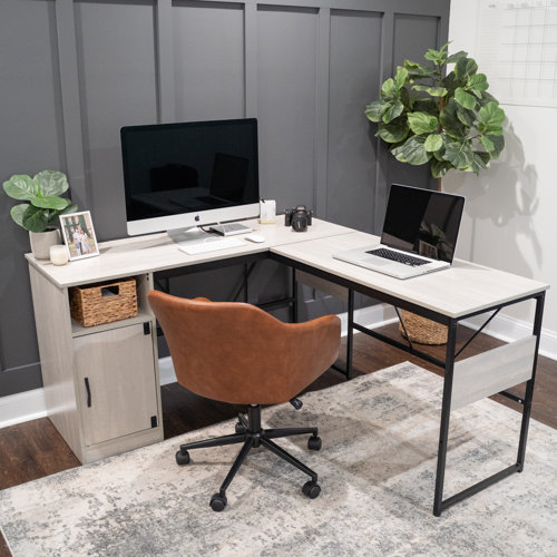 Latitude Run® Lift Top L Shaped Desk 60 Inch with Height